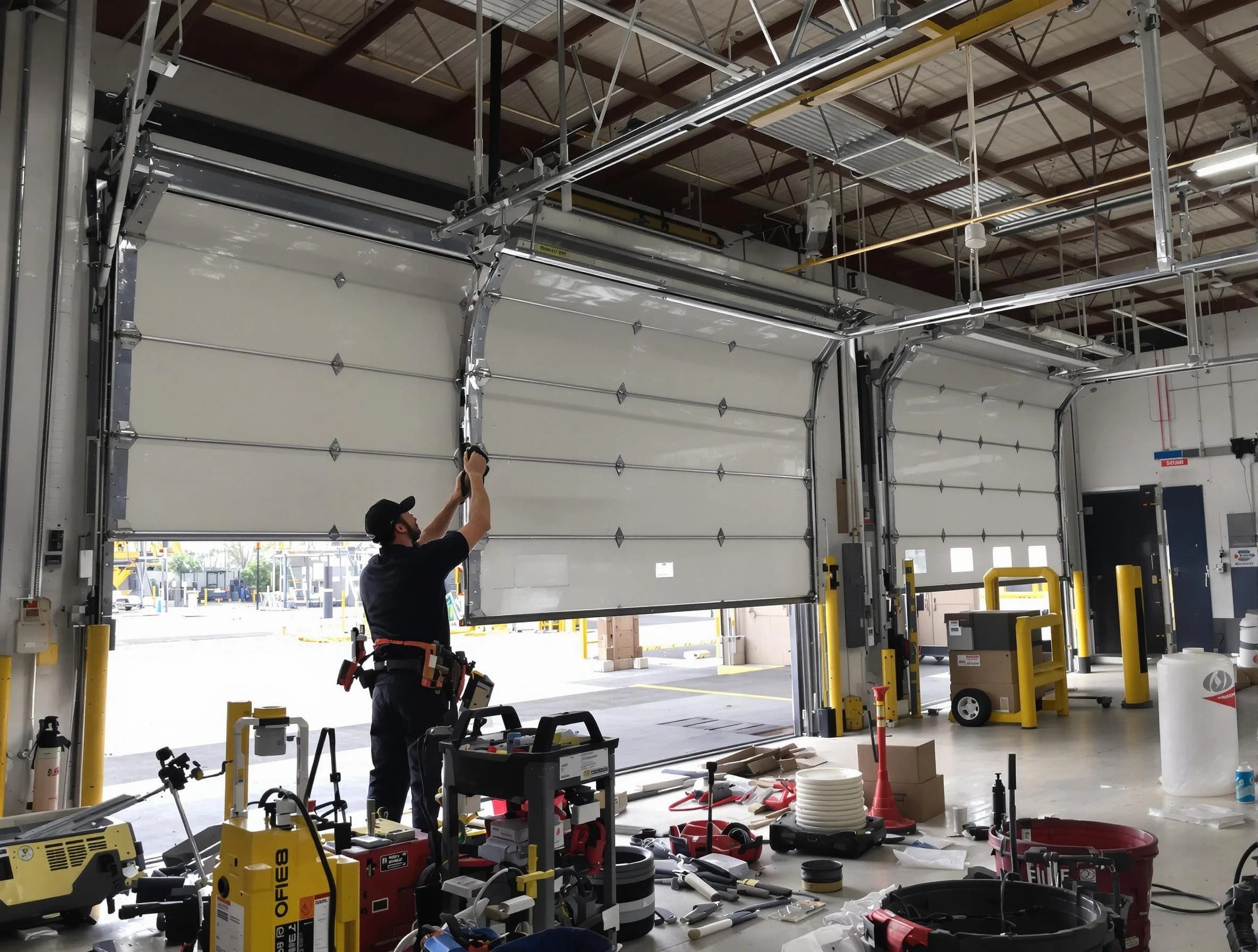 Four Square Mile Garage Door Repair technician performing commercial garage door repair in Four Square Mile