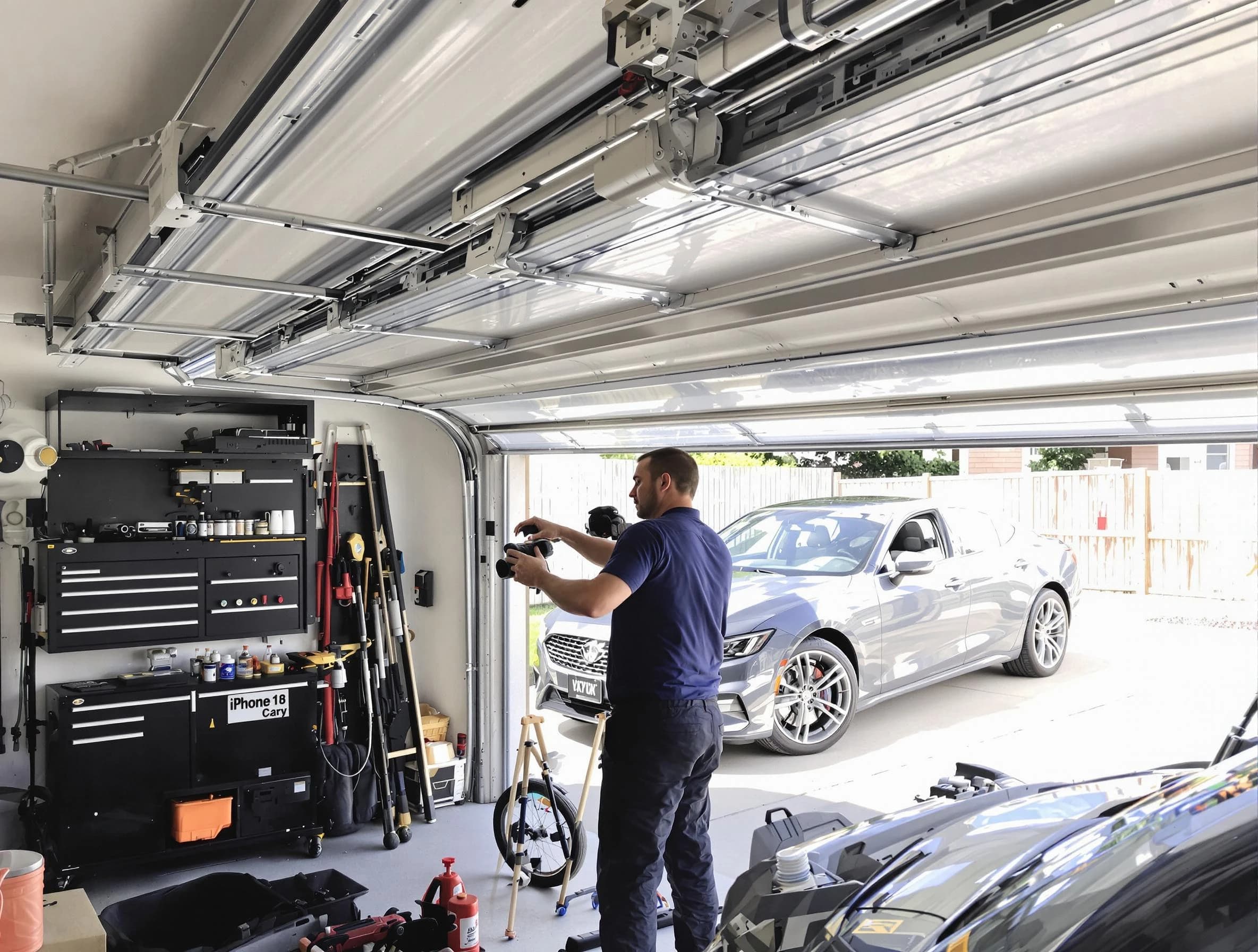 Four Square Mile Garage Door Repair technician fixing noisy garage door in Four Square Mile