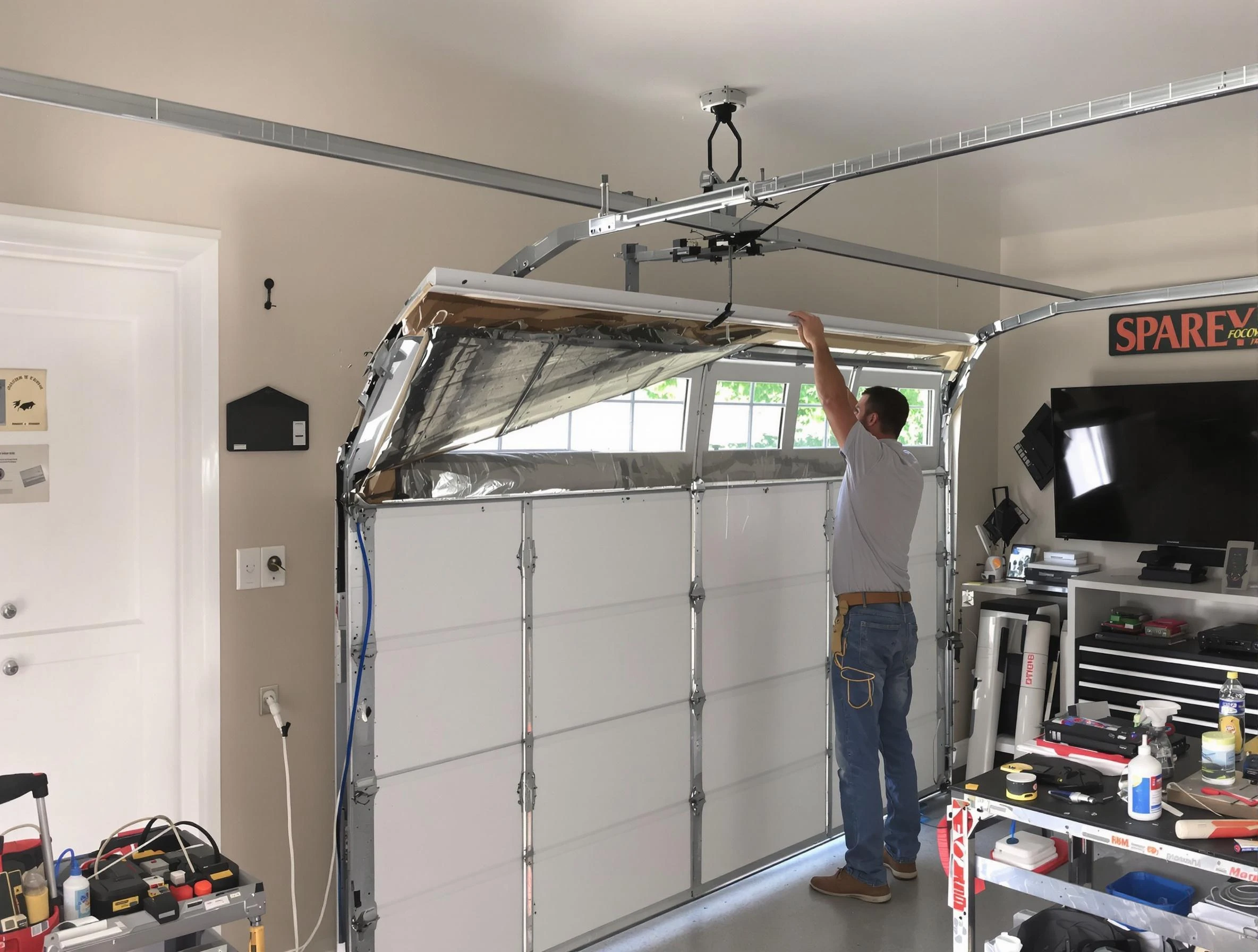 Garage door section replacement by Four Square Mile Garage Door Repair in Four Square Mile